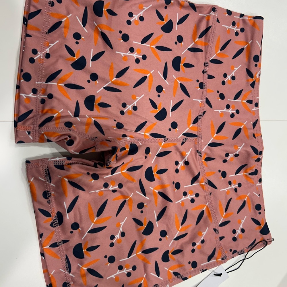 Women's Athletic Shorts - Pink and Orange Pattern
